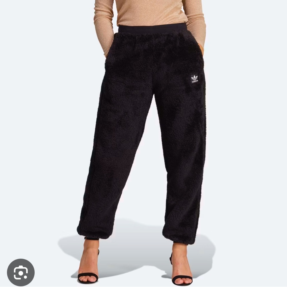 Adidas Women's Black Fleece Teddy Pants